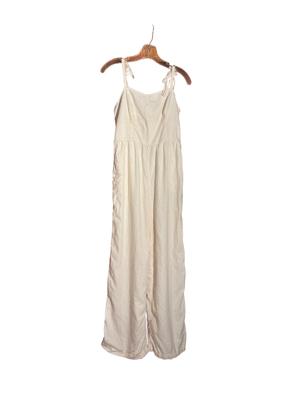 Old Navy Cream Linen Relaxed Fit Jumpsuit Casual